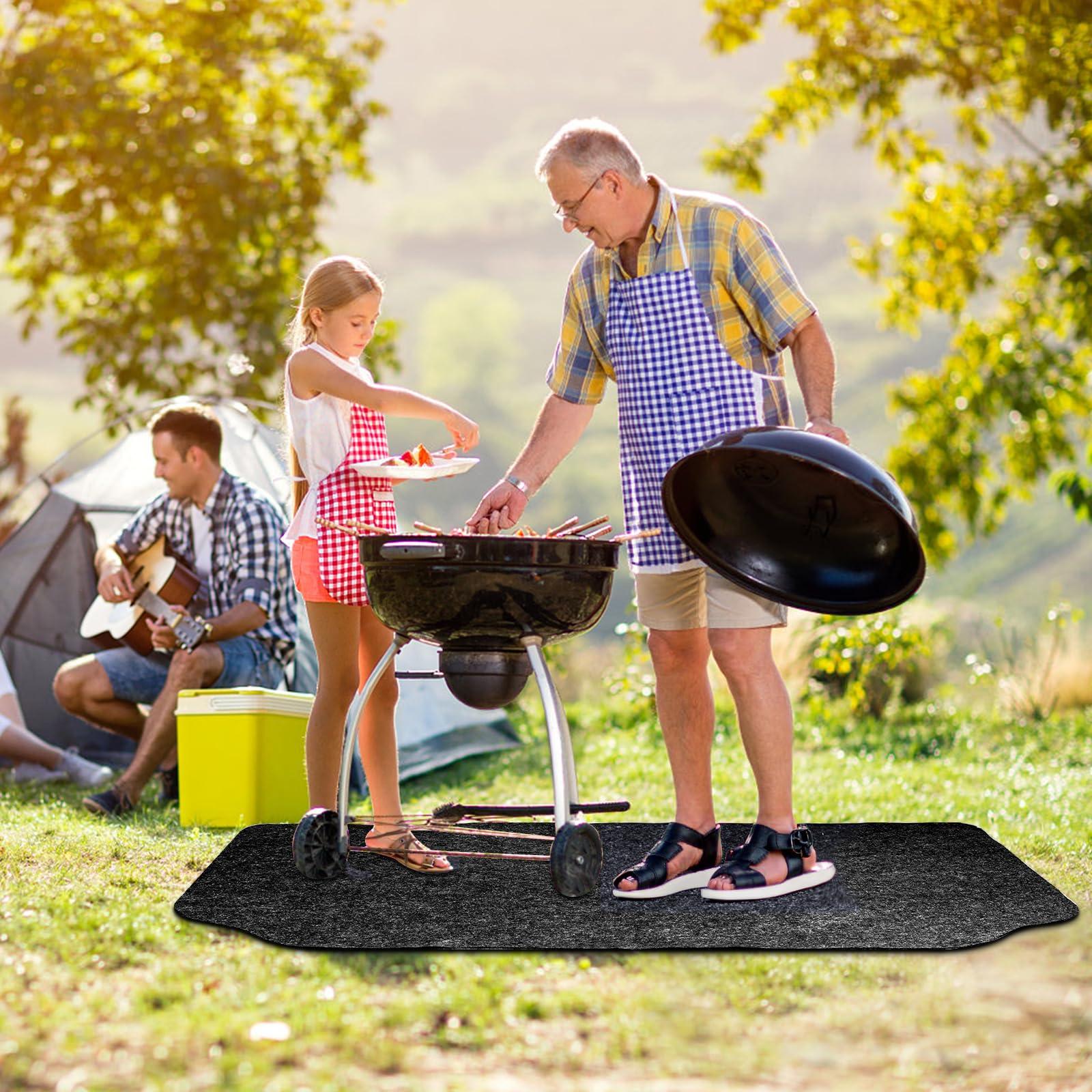Fasmov 36 x 50 inches Under The Grill Protective Deck and Patio Mat, Under Grill Floor Mats to Protect Deck, BBQ Mat for Under BBQ, Absorbent Oil Pad Protector for Deck & Patio - CookCave