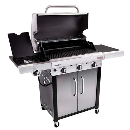 Char-Broil® Performance Series™ TRU-Infrared Cooking Technology 3-Burner with Side Burner Cabinet Style Propane Gas Stainless Steel Grill - 463371719 - CookCave