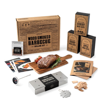 Cooking Gift Set Co. | Wood Smoked BBQ Grill Set | Birthday Gifts for Men | Gift for Men: Gift for Dad, Boyfriend Gifts, & Gifts for Husband | BBQ Accessories, Mens Gifts Ideas, Man Gifts for Cooks - CookCave