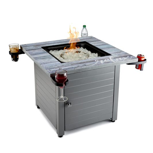 Relax Gray 30” Square Gas Fire Table - CookCave