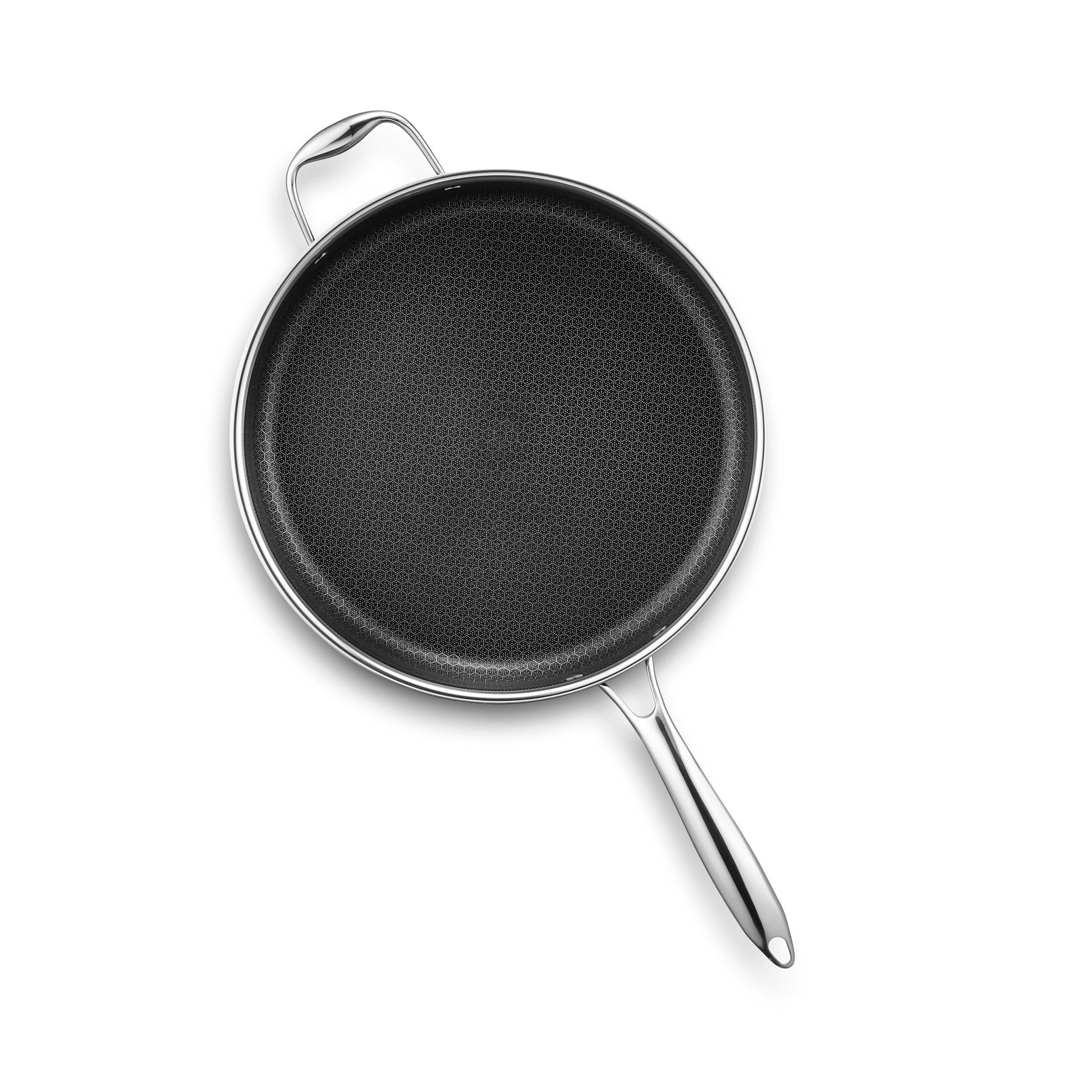 HexClad Hybrid Nonstick 5.5 Qt Deep Sauté Pan and Lid, Dishwasher and Oven-Safe, Induction Ready, Compatible with All Cooktops… - CookCave