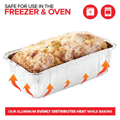 Stock Your Home 2 Lb Aluminum Foil Mini Loaf Pans (30 Pack) Disposable Small Loaf Pan – 2 Pound Baking Tin Liners, Perfect to Bake Cakes, Bread Loaves, and Meat - 8.5 x 4.5 x 2.5 - CookCave