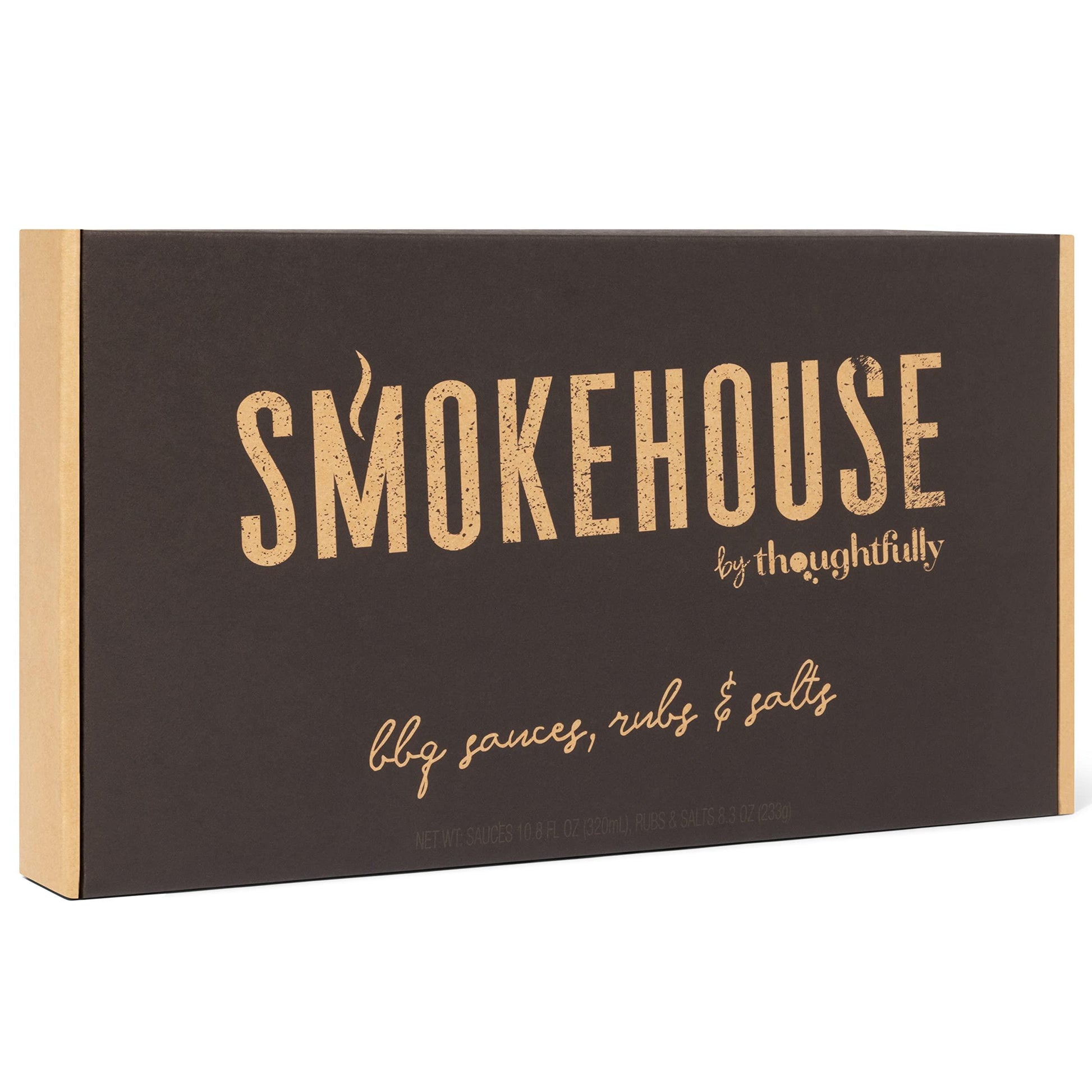 Smokehouse by Thoughtfully, Ultimate BBQ Sampler Set, Vegan and Vegetarian, Includes a Variety of Flavorful USA Made BBQ Sauces, Rubs, and Salts for Smoking and Grilling in Sample Size Glass Bottles - CookCave