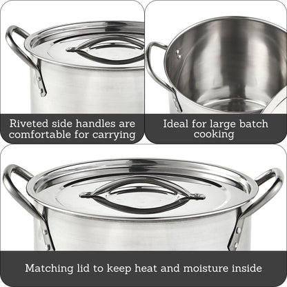 IMUSA 8 Quart Stainless Steel Stock Pot with Lid - CookCave