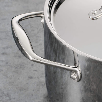 Tramontina Covered Stock Pot Stainless Steel Induction-Ready Tri-Ply Clad 8 Quart, 80116/041DS - CookCave