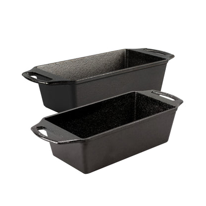 Lodge Cast Iron 2 Piece Loaf Pan Set - CookCave