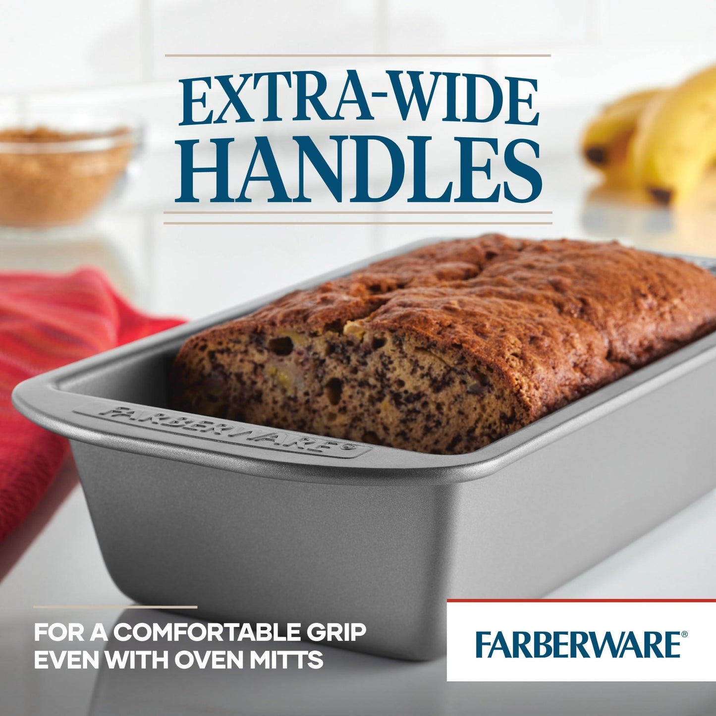 Farberware Bakeware Meatloaf/Nonstick Baking Loaf Pan Set, Two 9-Inch x 5-Inch, Gray - CookCave