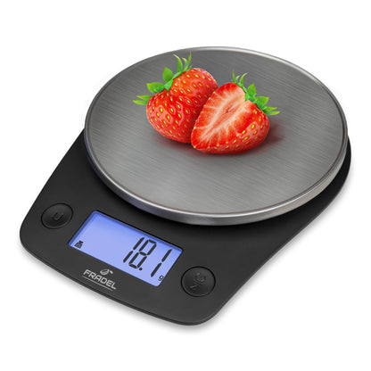 Fradel 0.1g Food Scale 2024 - Kitchen Scale for Food Ounces and Grams, Cooking and Baking Scale 11lbs Capacity - High Precision 0.1g/0.01oz Stainless Steel Plate (Round) - CookCave