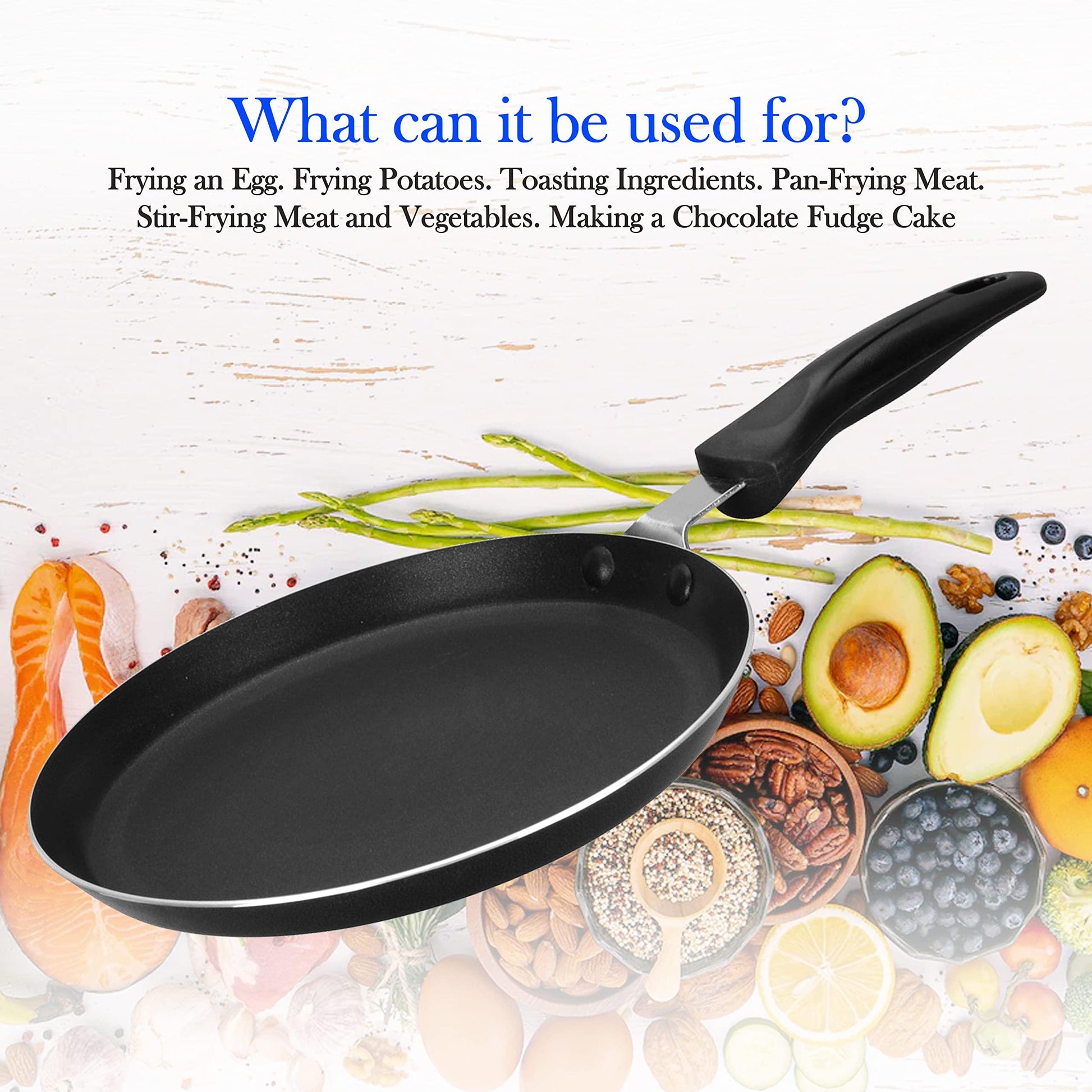 Alpine Cuisine Griddle Pan Aluminum 9-Inch Nonstick Coating, Griddle Pan for Stove Top with Stay Cool Handle, PFOA Free, nonstick cookware - Dishwasher Safe - Gray - CookCave