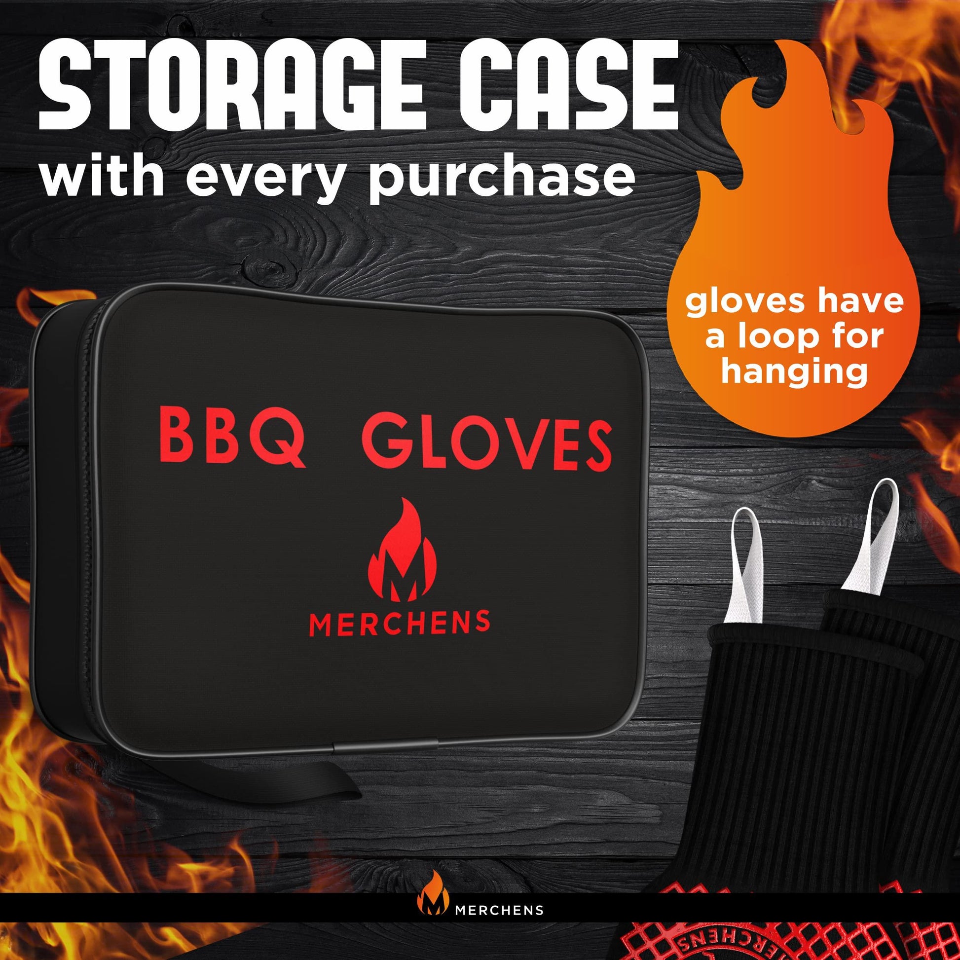 Pro-Series BBQ Gloves - Heat Resistant Grill, Grilling, and Oven Gloves for Culinary Experts - Extreme Fireproof Protection, Silicone Grip, Extra Long Mitts - Indoor & Outdoor - with Protective case - CookCave