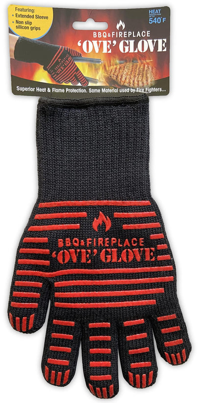 BBQ Ove Glove - Superior Heat and Flame Protection - Extended Wrist for Additional Safety - Ideal for Outdoor Cooking, Grilling, Barbeque - CookCave