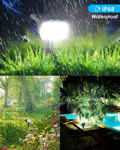 Kaxiida Solar Spot Lights Outdoor Waterproof, 3 Lighting Modes Solar Landscape Lights for Outside, 56LED Solar Powered Lights Dusk to Dawn Pack of 6 - CookCave