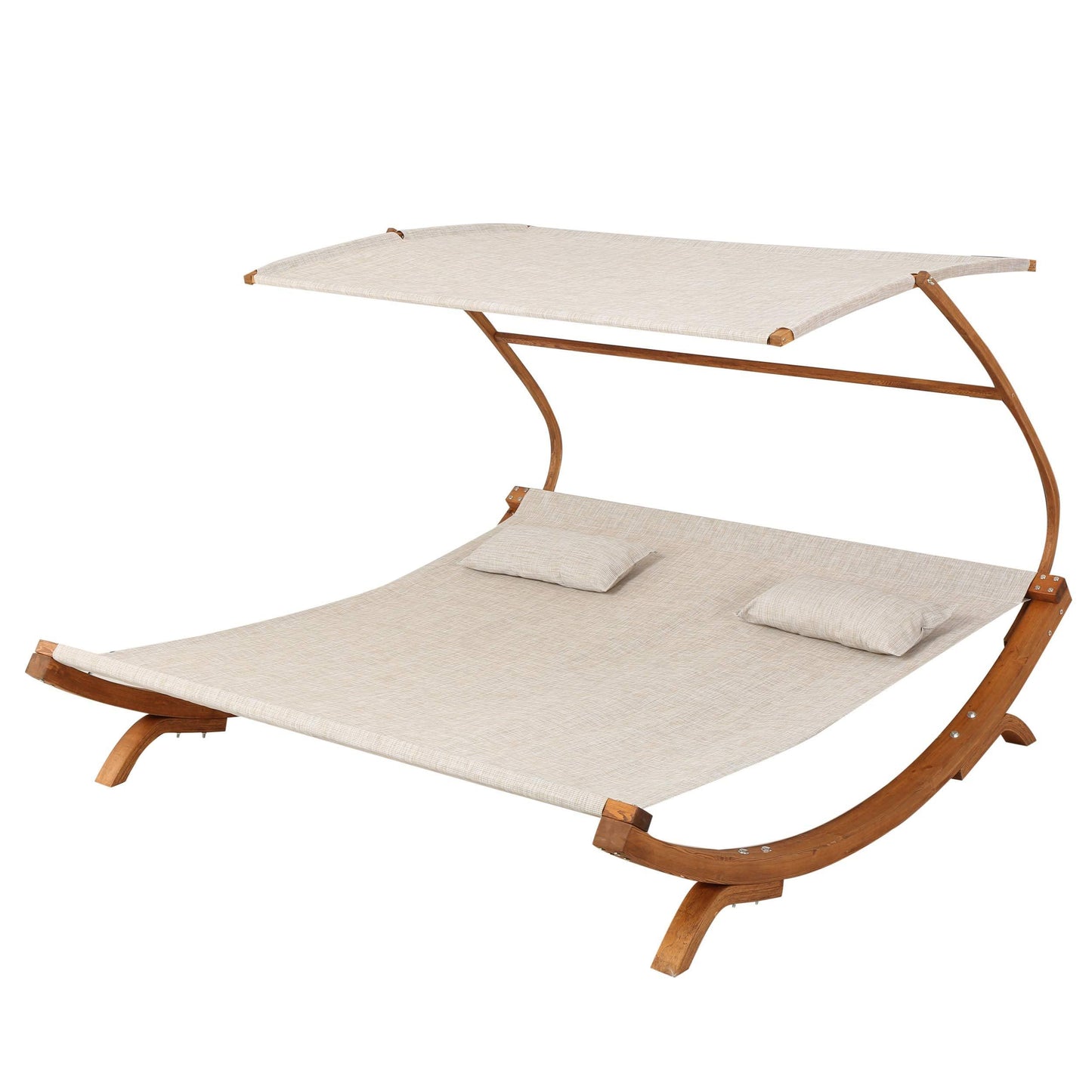 Christopher Knight Home Bblythe Outdoor Patio Lounge Daybed Hammock with Adjustable Shade Canopy, Teak - CookCave