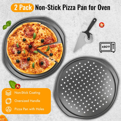 Pizza Peel Pizza Pan Set, 12" x 14" Pizza Spatula for Oven, Aluminum Pizza Paddle with Rocker Cutter Scraper Pie Server Oil Brush, Pizza Oven Accessories Tools, Baking Pizza, Dough, Bread & Pastry - CookCave