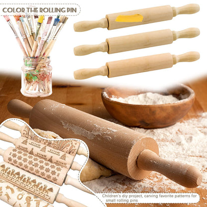 BILLIOTEAM 6 Pack 8 Inch Mini Wood Rolling Pin,Great for Children Kids Girls and Boys,Small Wooden Rollers for Art and Crafting,Baking,Cookie Dough,Cooking,Clay,Play Doh - CookCave