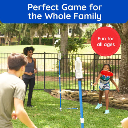 Giggle N Go Yard Games for Adults and Kids - Outdoor Polish Horseshoes Game Set for Backyard and Lawn with Frisbee, Bottle Stands, Poles and Storage Bag﻿ - CookCave