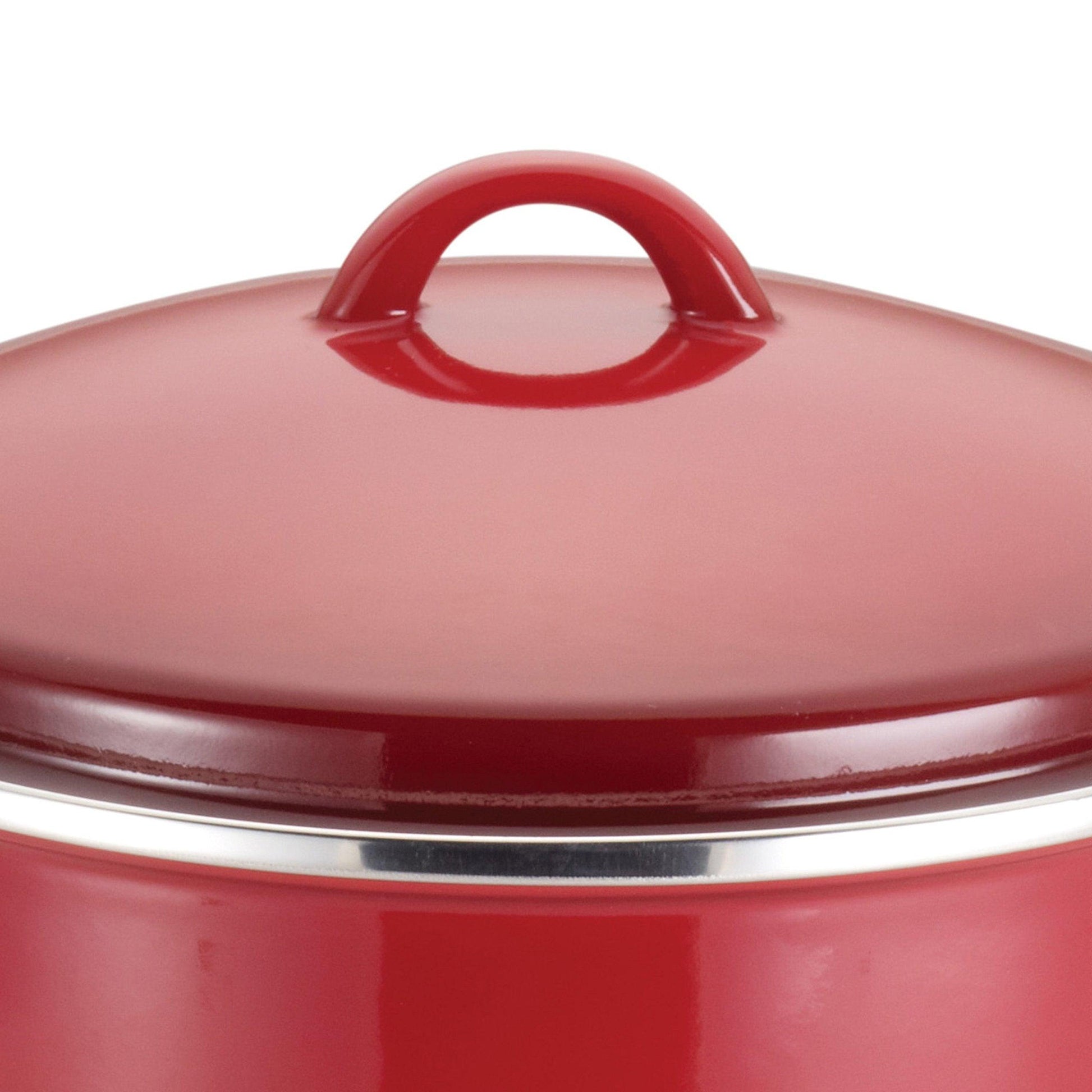 Rachael Ray Enamel on Steel Stock Pot/Stockpot with Lid, 12 Quart, Red Gradient - CookCave