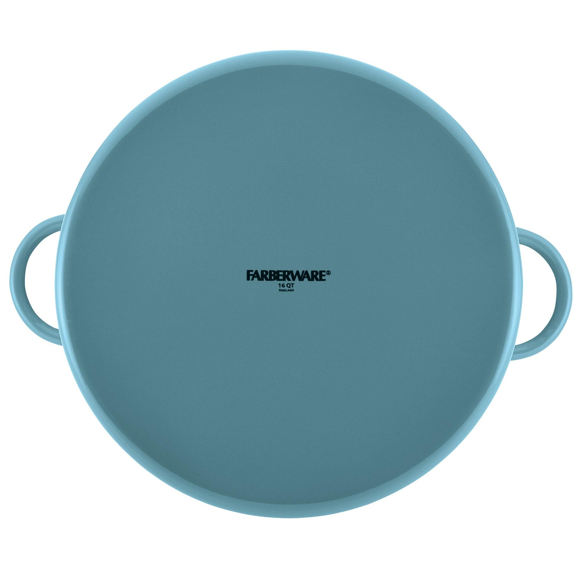 Farberware Enamel on Steel Stock Pot/Stockpot with Lid - 16 Quart, Aqua Blue - CookCave