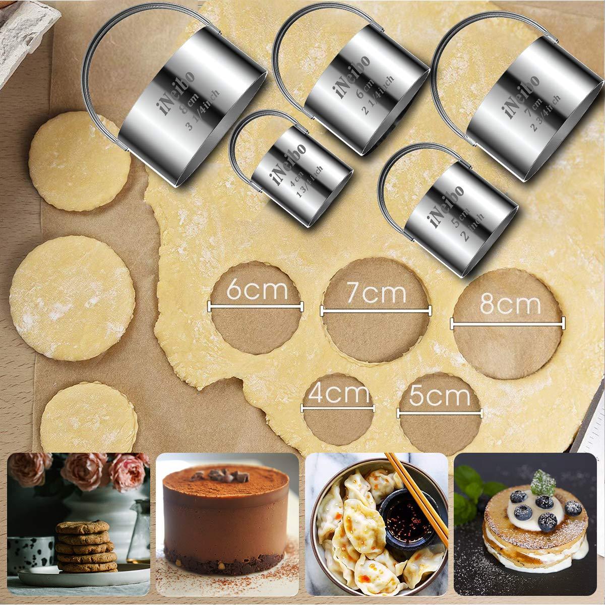 iNeibo Professional Baking Tools Biscuit Cutter Set Dough Blender/Cutter Round Cookies Cutter with Handle + Pastry Scraper+Egg Separator Heavy Duty Baking Dough Tools Pastry Utensils (Baking Tools) - CookCave