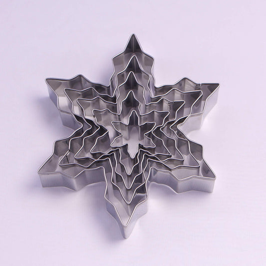 Winter Snowflake Cookie Cutter Set - 5 Piece - Stainless Steel - CookCave