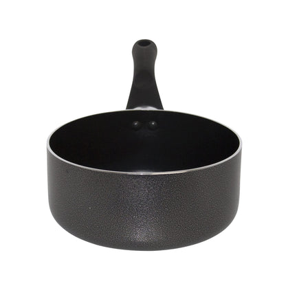 IMUSA USA 2 Quart Charcoal Exterior Sauce Pan with Nonstick Interior and Black Soft-Touch Handle - CookCave