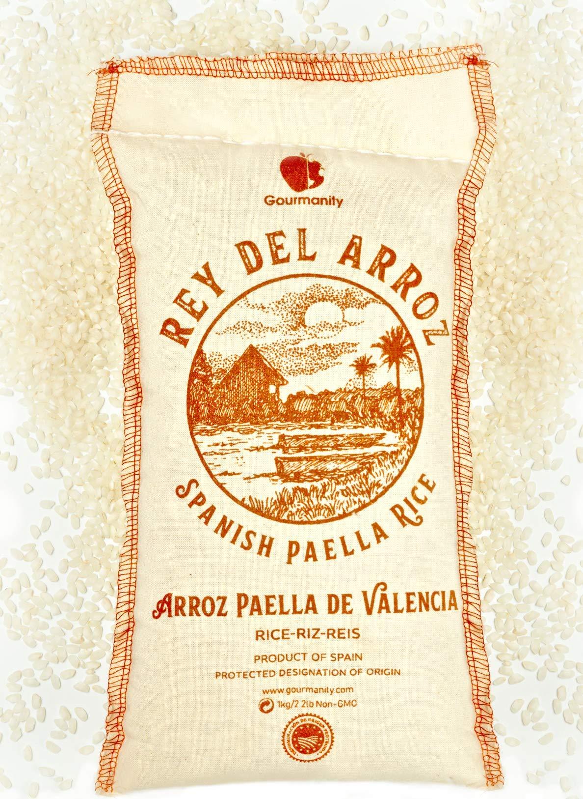 Gourmanity Spanish Paella Rice for Paella, 2.2lb/1kg Rey del Arroz Authentic Spanish Paella Rice, Valencia Rice from Spain [2.2 Pound] - CookCave