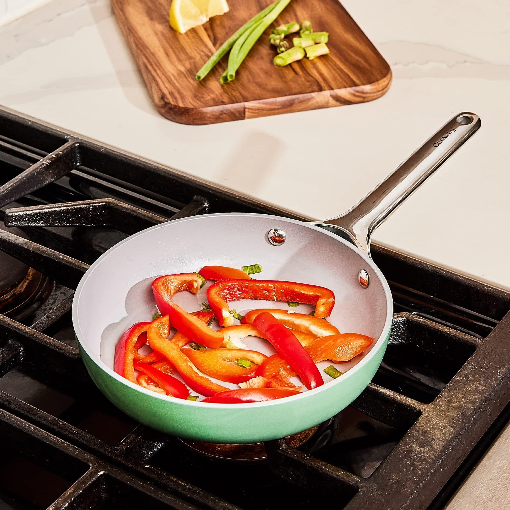 Caraway Nonstick Ceramic Mini Fry Pan (1.05 qt, 8") - Non Toxic, PTFE & PFOA Free - Oven Safe & Compatible with All Stovetops (Gas, Electric & Induction) - Sage - CookCave