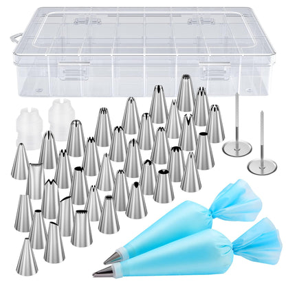 Kootek 42pcs Piping Bags and Tips Set, Cake Decorating Supplies Kits for Baking with 36 Numbered Frosting Icing Tips, 2 Reusable Pastry Bags, Easy Carry Storage Box and Other Baking Tools - CookCave