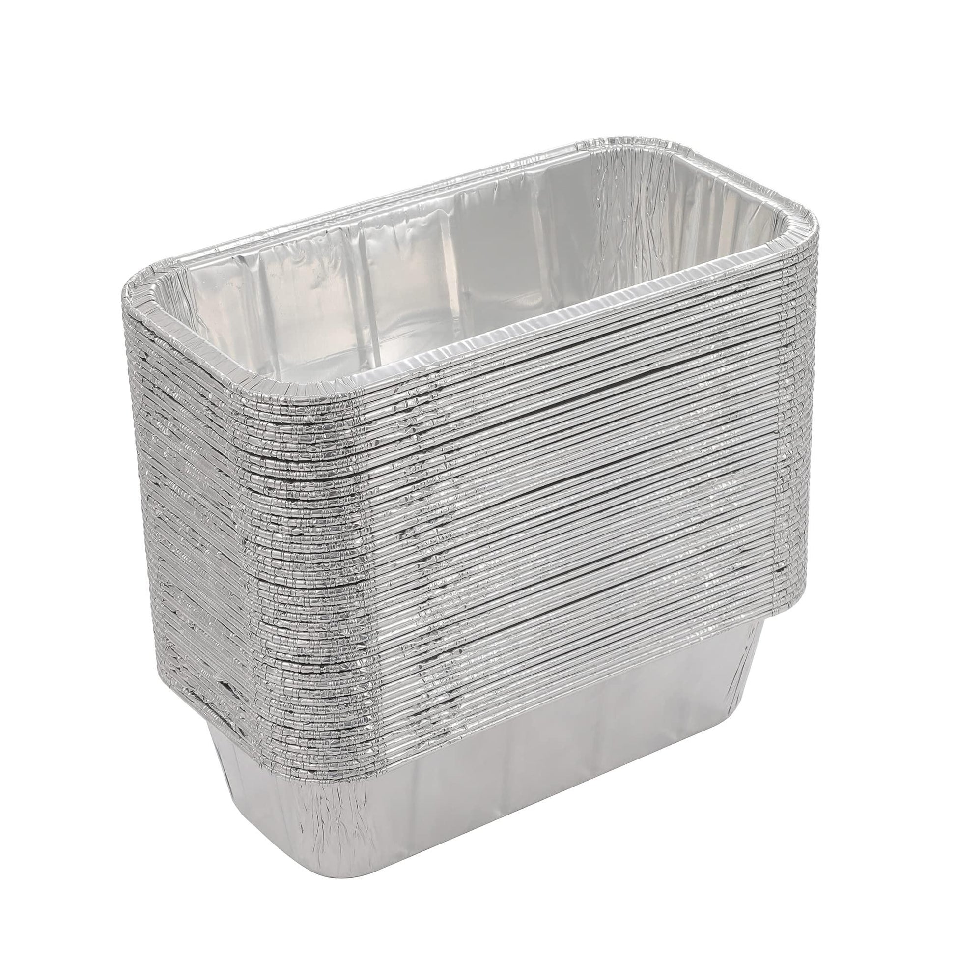 Waytiffer Loaf Pans [50 Pack] 2Lb Heavy Duty Disposable Aluminum Foil Premium Bread Tins Standard Size - 8.5" X 4.5" X 2.5" Perfect for Homemade Cakes & Breads - CookCave