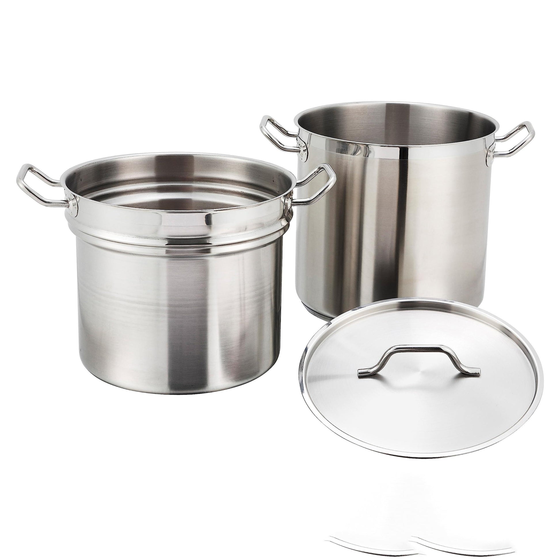 Winware Stainless 8 Quart Double Boiler with Cover - CookCave