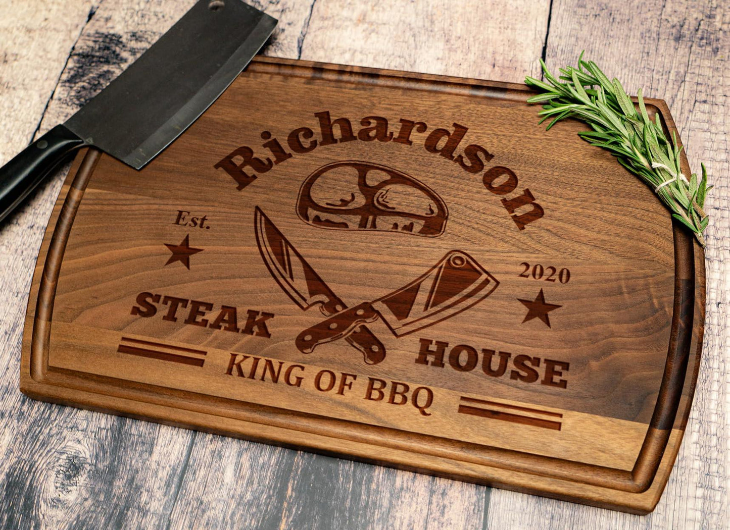 Personalized Dad Cutting Board - Custom Wood Grill Board For BBQ Masters - Unique Barbeque and Grilling Gift Idea for Fathers Day, Birthday, Anniversary, Christmas For Men, Husband, Dad, Grandpa, Him - CookCave