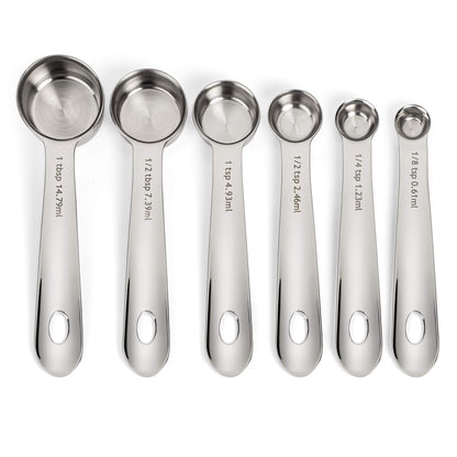 Stainless Steel Measuring Cups And Spoons Set - Heavy Duty, Metal Kitchen Measuring Set For Cooking And Baking Food For Dry Ingredients - Stackable Nesting Measuring Cups - Gordo Boss Measuring Spoons - CookCave