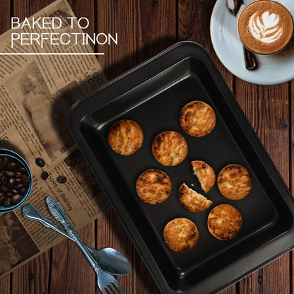 Baking Pans Sets Nonstick，5pcs Bakeware Sets with 12 Cup Cupcake Muffin pan,Round/Square Cake Pan, Muffin Pan, Loaf Pan, Roast Pan, Baking Sheets for Oven,Cookie Sheets for Baking,Toaster Oven Pans - CookCave