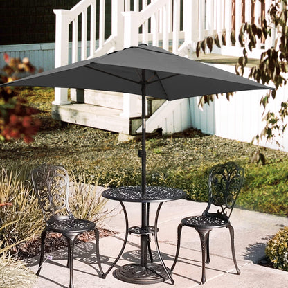 AMMSUN 6.5 x 4.5ft Rectangular Patio Umbrella Outdoor Table Umbrella Steel Pole and Fiberglass Ribs, Grey - CookCave