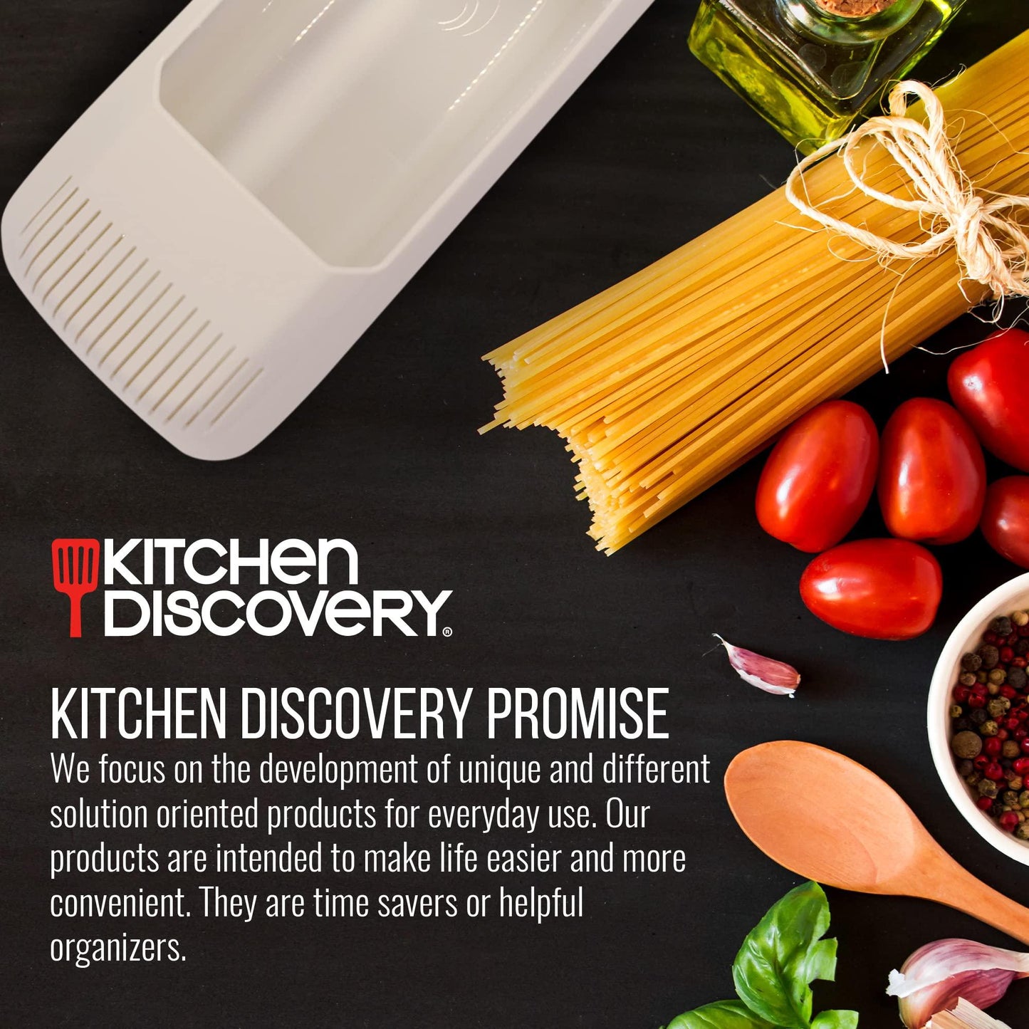 Kitchen Discovery Microwave Pasta Cooker- No Boil, No Mess, No Stick Pasta Cooker With Strainer Ready In As Little As 10 Minutes for up to 4 Servings - CookCave