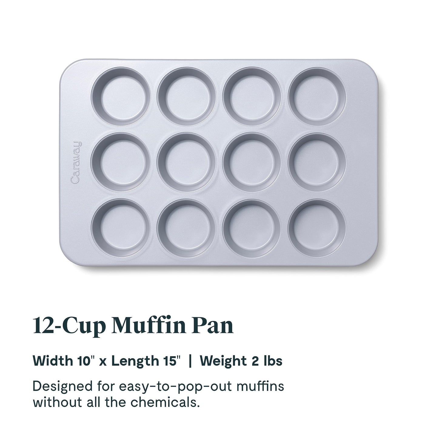 Caraway Non-Stick Ceramic 12-Cup Muffin Pan - Naturally Slick Ceramic Coating - Non-Toxic, PTFE & PFOA Free - Perfect for Cupcakes, Muffins, and More - Slate - CookCave