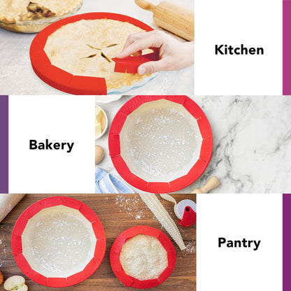 Talisman Designs Baking Pie Crust Shield Protector Cover for Edges of Pie - 8-inch to 11.5-inch Adjustable Silicone Baking Accessory for Making the Perfect Pie | Set of 1 - CookCave