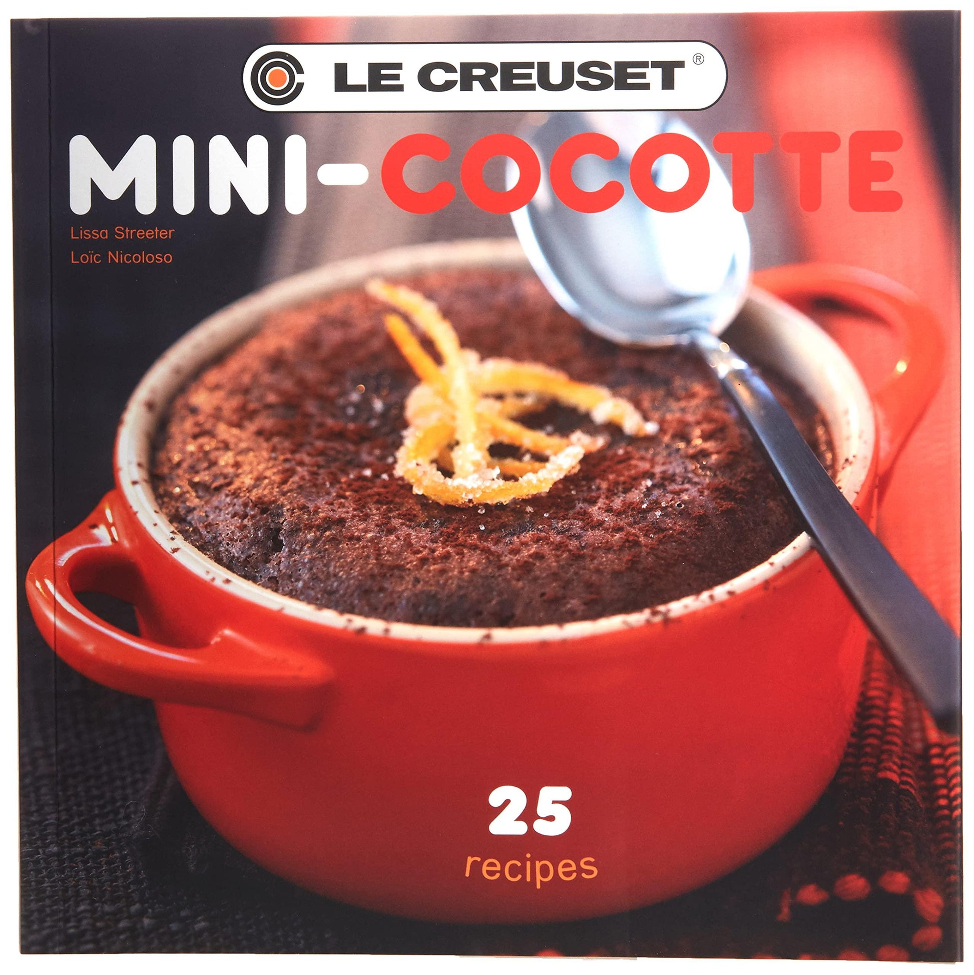 Le Creuset Stoneware Set of 4 Mini Cocottes with Cookbook, 8 oz. each, Cerise - CookCave