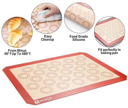 Stainless Steel Baking Sheet Tray Cooling Rack with Silicone Baking Mat Set, Cookie Pan , Set of 6 (2 Sheets + 2 Racks + 2 Mats), Non Toxic, Heavy Duty & Easy Clean - CookCave