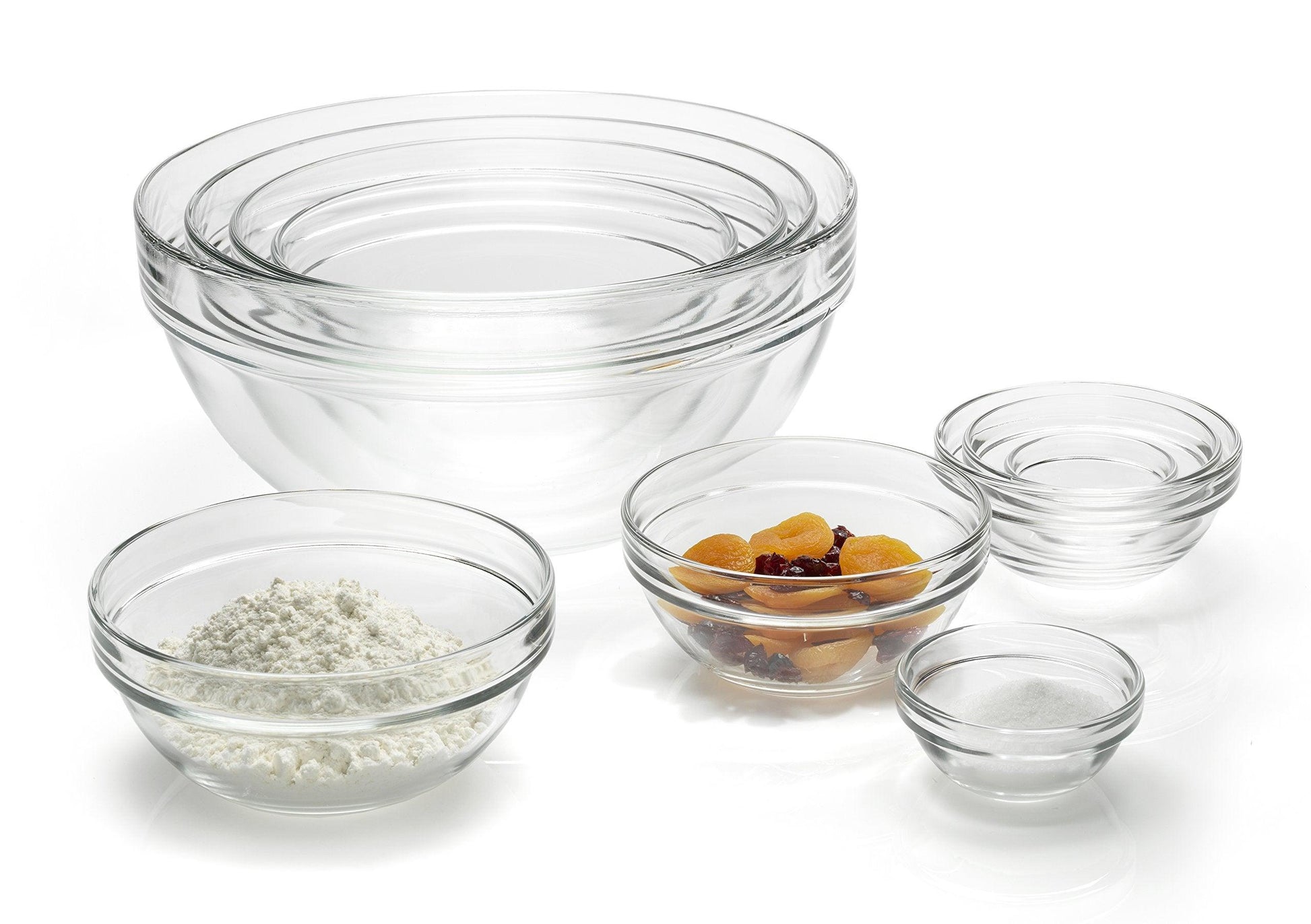 Luminarc Glass 10-Piece Set Stackable Bowl Set,Clear - CookCave