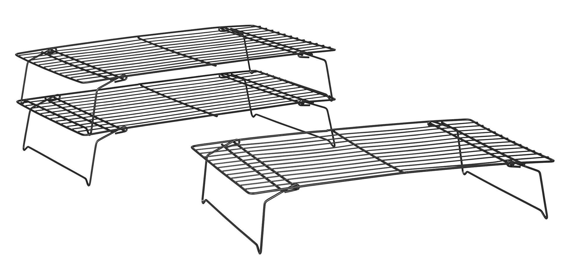 Wilton Excelle Elite 3-Tier Cooling Rack for Cookies, Cake and More - Cool Batches of Cookies, Cake Layers or Finger Foods, Black - CookCave