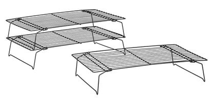 Wilton Excelle Elite 3-Tier Cooling Rack for Cookies, Cake and More - Cool Batches of Cookies, Cake Layers or Finger Foods, Black - CookCave