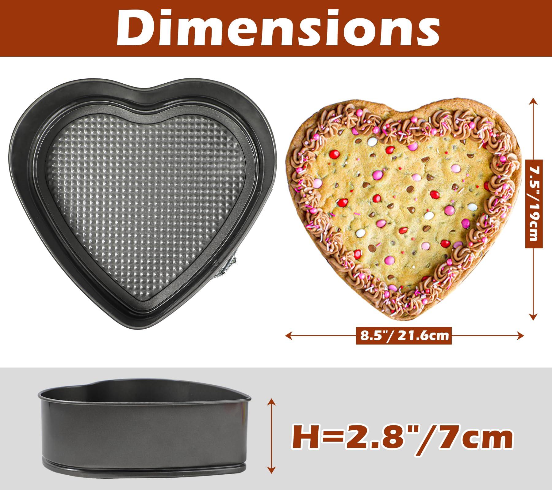 Kamehame Heart Shaped Springform Pan, Large 8.5 Inches Heart Springform Pan, Not-Stick Heart Shaped Cheesecake Pan, Carbon Steel Cake Pan - CookCave