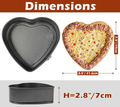 Kamehame Heart Shaped Springform Pan, Large 8.5 Inches Heart Springform Pan, Not-Stick Heart Shaped Cheesecake Pan, Carbon Steel Cake Pan - CookCave