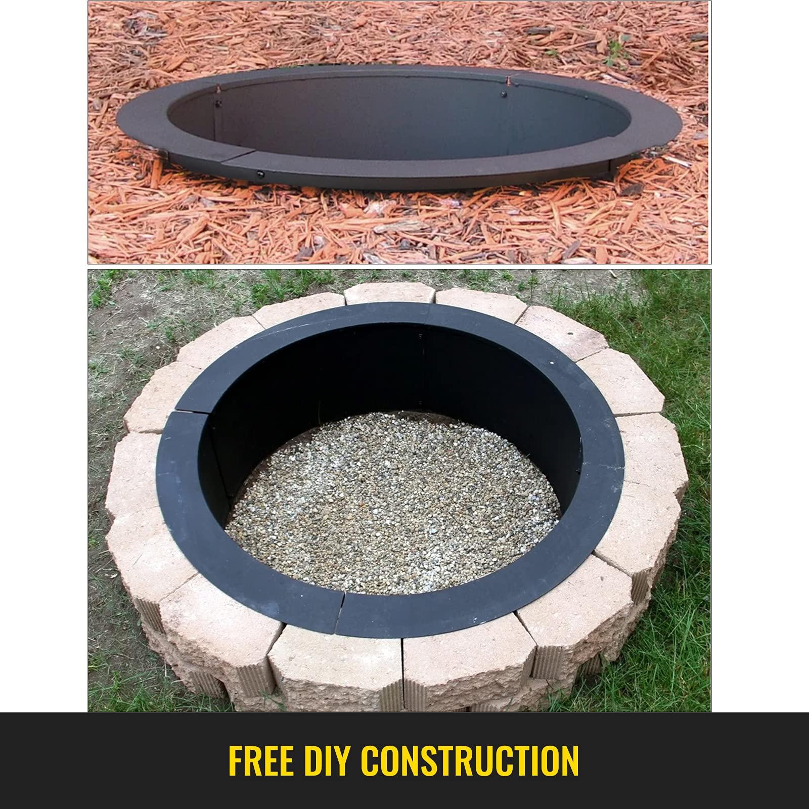 VBENLEM Fire Pit Ring 45-Inch Outer/39-Inch Inner Diameter, 3.0mm Thick Heavy Duty Solid Steel, Fire Pit Liner DIY Campfire Ring Above or In-Ground for Outdoor - CookCave