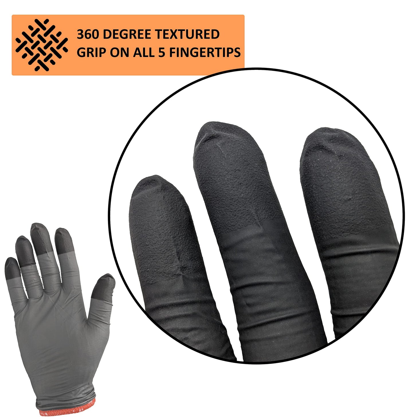 Black Disposable BBQ Gloves Kit with 50 Heavy Duty Textured Fingertip Grips and 2 Heat Resistant, Washable, Reusable Glove Liners for Grill BBQ Cooking Gloves, Meat Gloves for Pulling Meat - CookCave