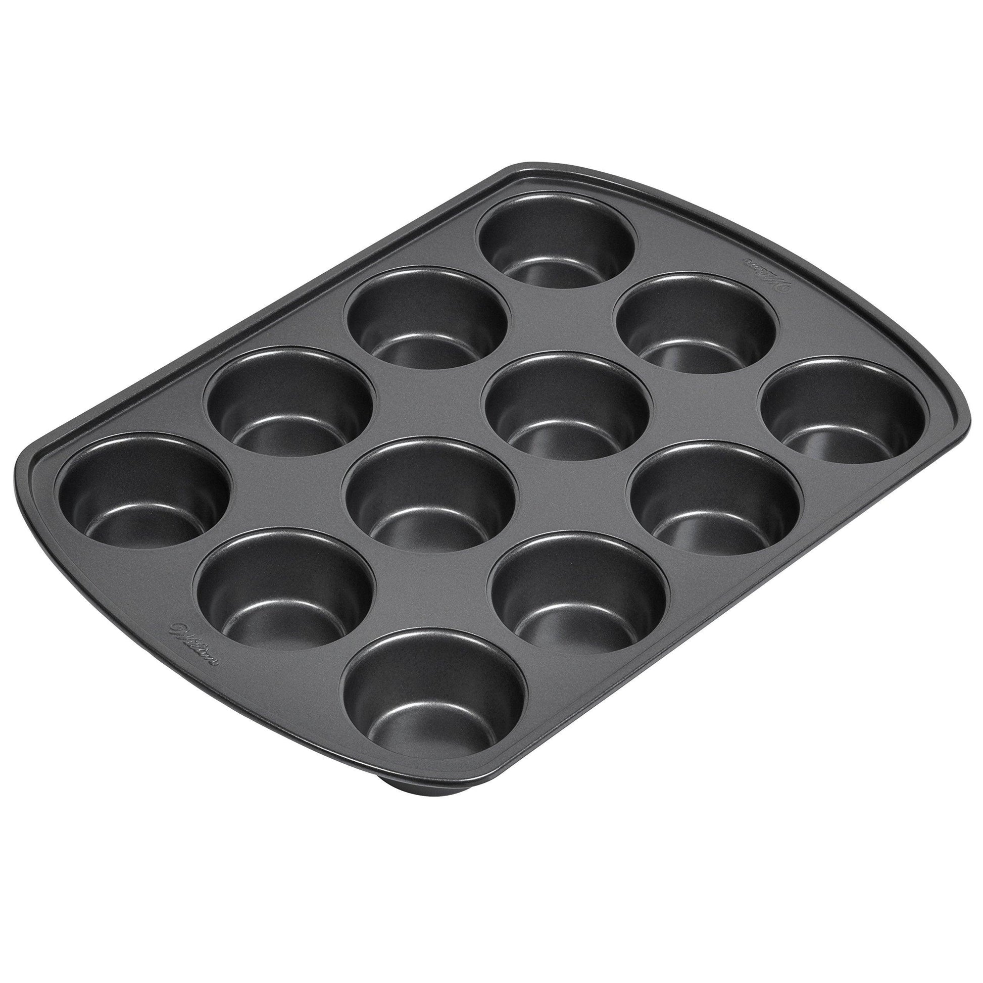 Wilton Perfect Results Premium Non-Stick Bakeware Cupcake Pan, 12-Cup, Steel - CookCave