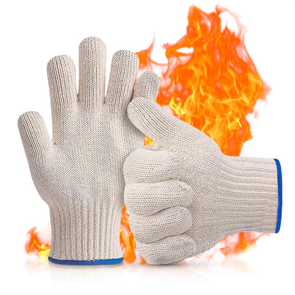 Heat Resistant Gloves for Cooking Accessories - Oven Gloves Kitchen Baking Supplies Cooking Gloves White Kitchen Accessories for Cooking Tools - Heat Resistant Gloves Cooking Essentials White Gloves - CookCave