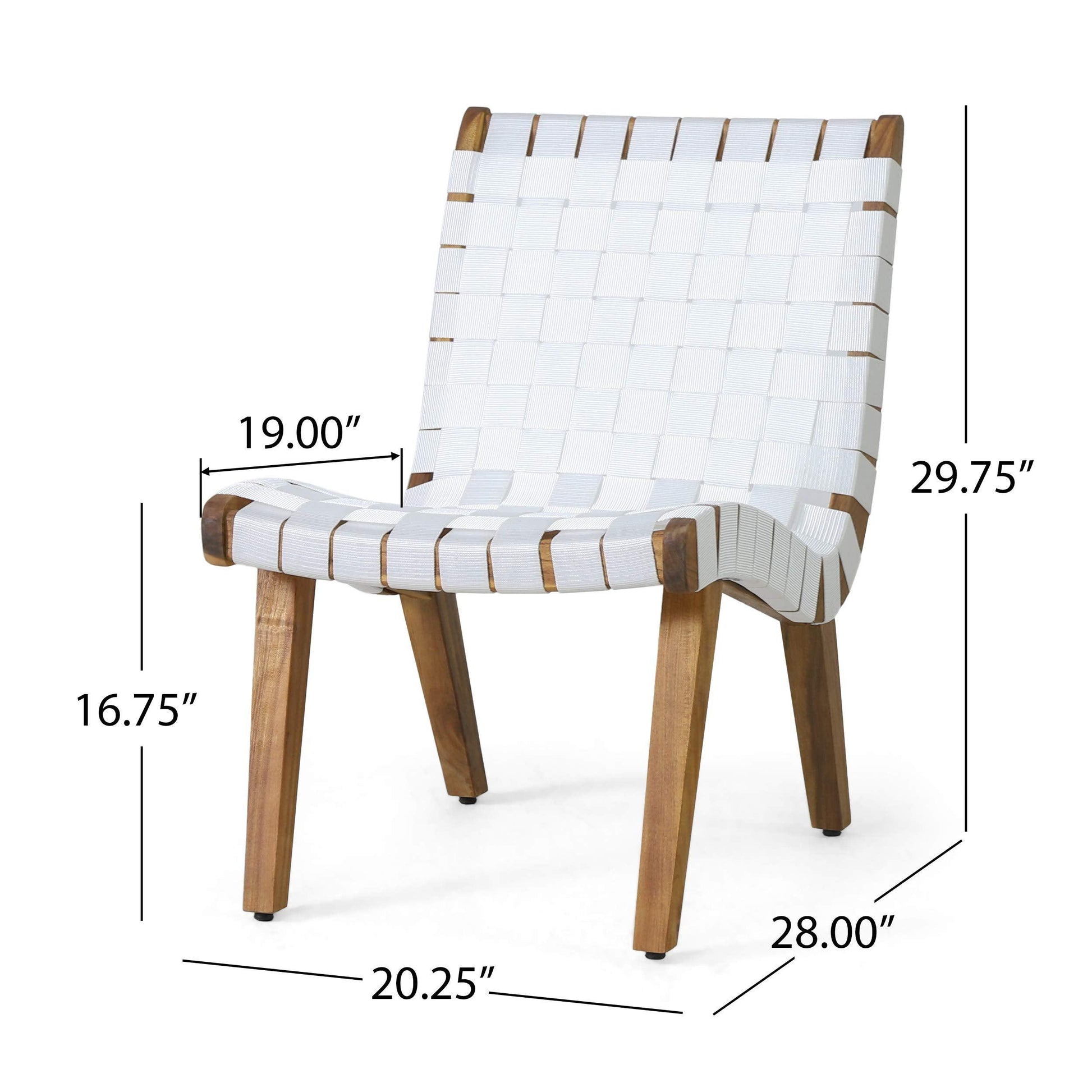 Christopher Knight Home Charlotter Outdoor Lounge Chair, White + Teak - CookCave