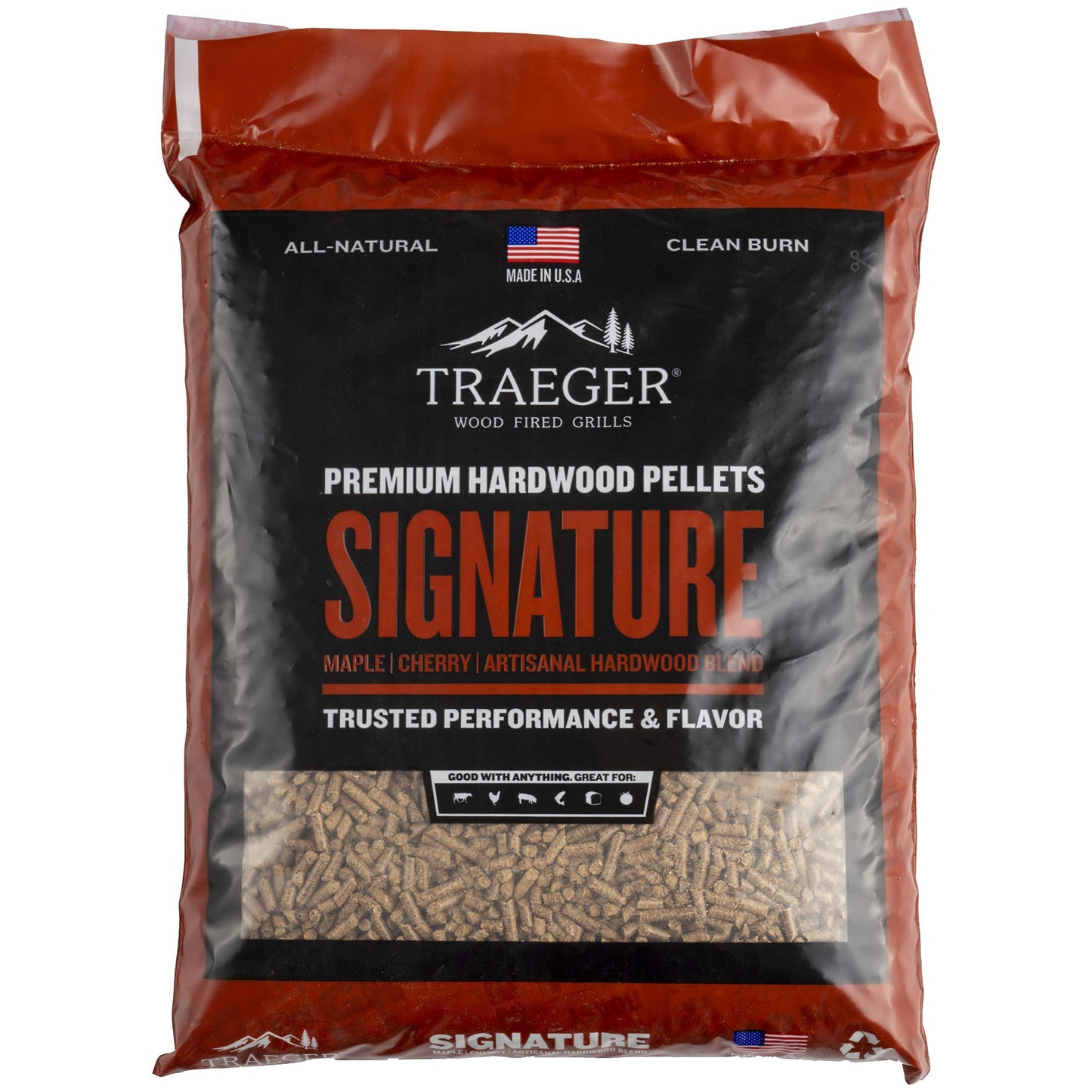 Traeger Grills Signature Blend 100% All-Natural Wood Pellets for Smokers and Pellet Grills, BBQ, Bake, Roast, and Grill, 20 lb. Bag - CookCave